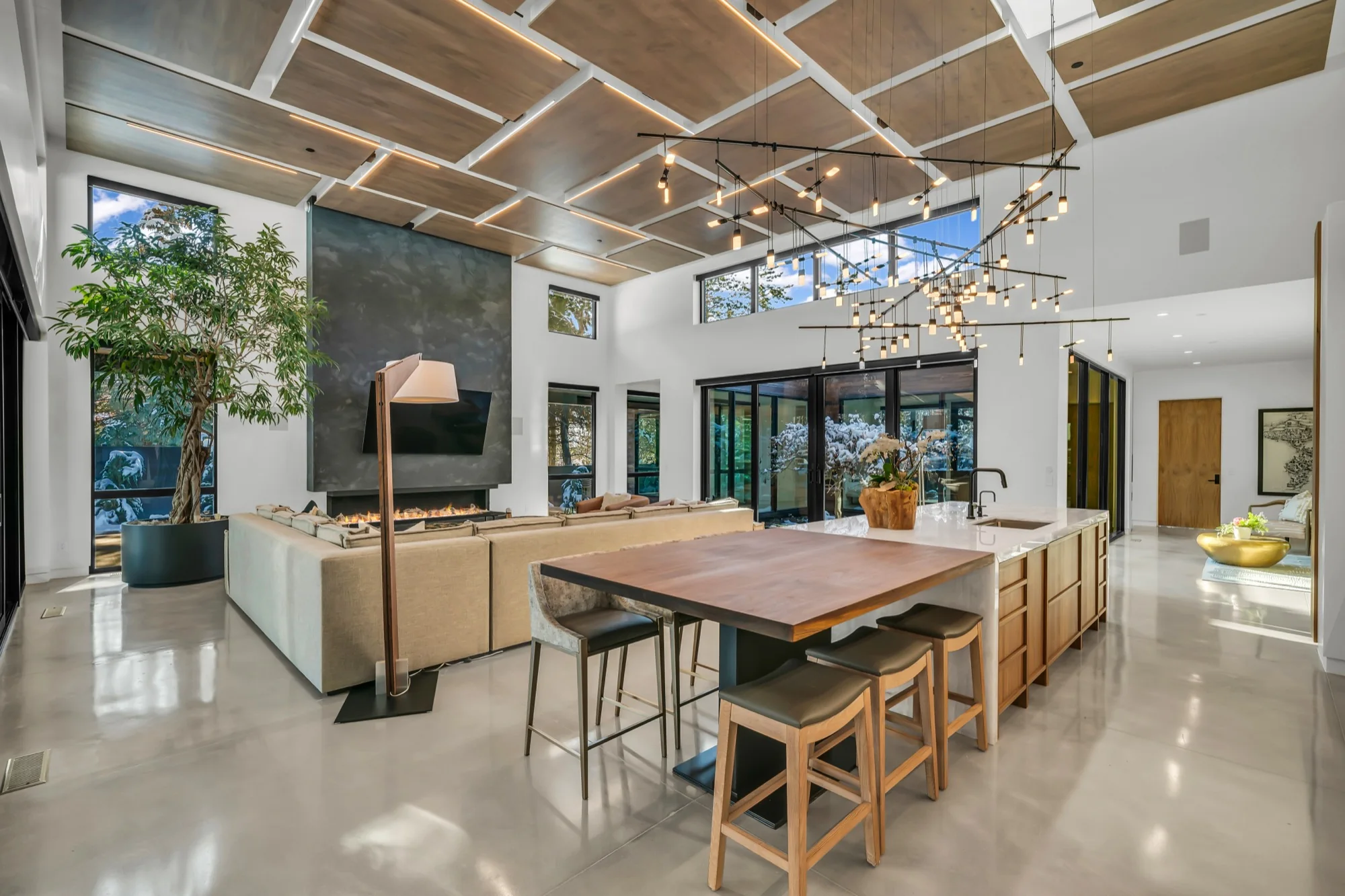 Open-plan custom home interior painted by Tauro Painting